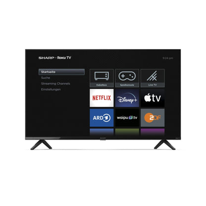 43GD2225E - 43 Zoll Fernseher (108 cm) Full HD Roku TV - Multimedia Streaming LED Smart TV ohne Rahmen (HDR10, AV1-Codec, 3 HDMI, Receiver, WLAN) - Netflix, Prime, Disney+, Apple TV