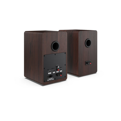CP-SS30(BR) – Regallautsprecher (60W RMS, 2-Wege-Aktivboxen) mit Bluetooth 5.0 – Holzgehäuse, USB-, RCA-, AUX- & optischer Eingang, abnehmbare Gitter, 5 Equalizer-Modi