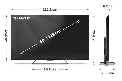 50 Zoll 4K Ultra HD QLED Google TV – Smart Fernseher mit Dolby Vision IQ™, Dolby Atmos® & 144 Hz