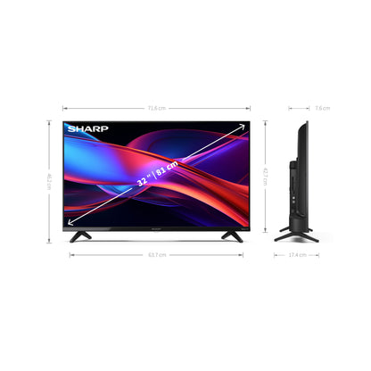 32GD2225E – 32 Zoll Fernseher Smart TV (81 cm) Roku TV– HDR10, Dreifach-Tuner DVB-T2/C/S2, 3x HDMI, USB, WLAN