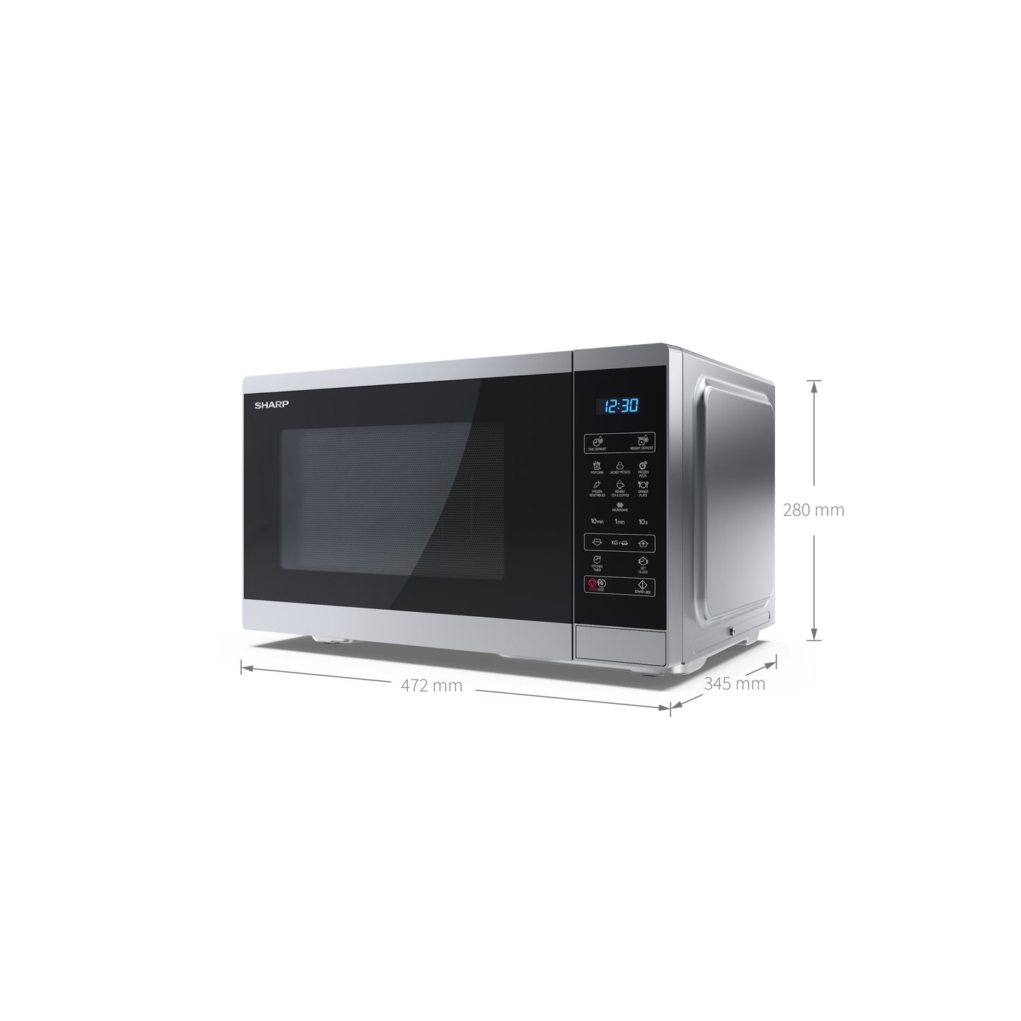 YC-MS252AE-S – Mikrowellenherd (25L, 900W, 11 Stufen) – digitale Steuerung, LED-Innenbeleuchtung, Kindersicherung