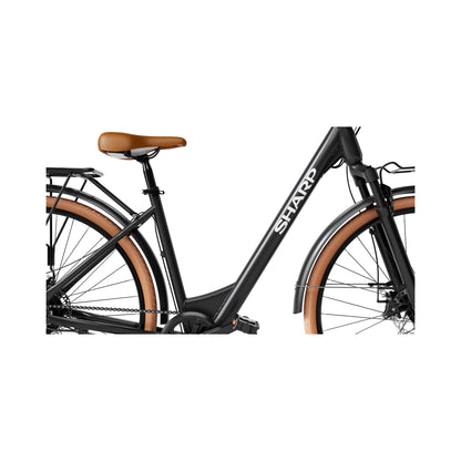 DM02EB - City e-Bike für Damen - elegantes 28 Zoll Hollandrad (250W Motor, 20 Zoll Rahmen, Tiefeinsteiger, 7,8Ah Akku, Shimano 6-Gang, Scheibenbremsen, 25km/h, bis 60km Reichweite) - schwarz
