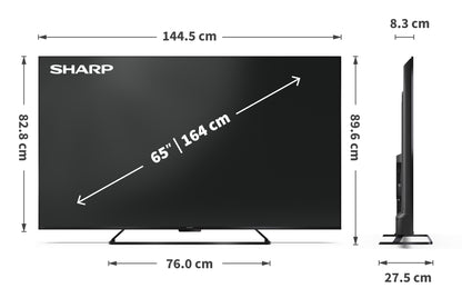 65 Zoll 4K Ultra HD QLED Google TV – Smart Fernseher mit Dolby Vision IQ™, Dolby Atmos® & 144 Hz