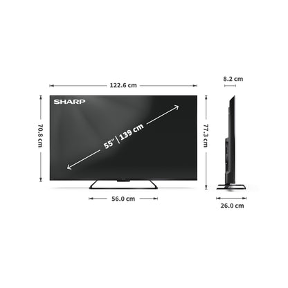 55 Zoll 4K Ultra HD QLED Google TV – Smart Fernseher mit Dolby Vision IQ™, Dolby Atmos® & 144 Hz