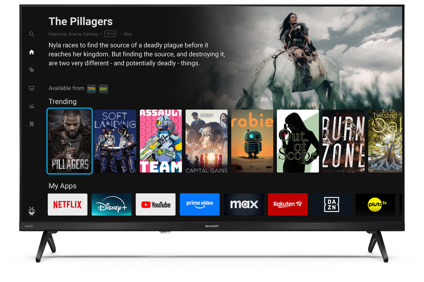 32 Zoll HD TiVo Smart TV – rahmenloser LED-Fernseher mit HDR10, AV1 & WLAN