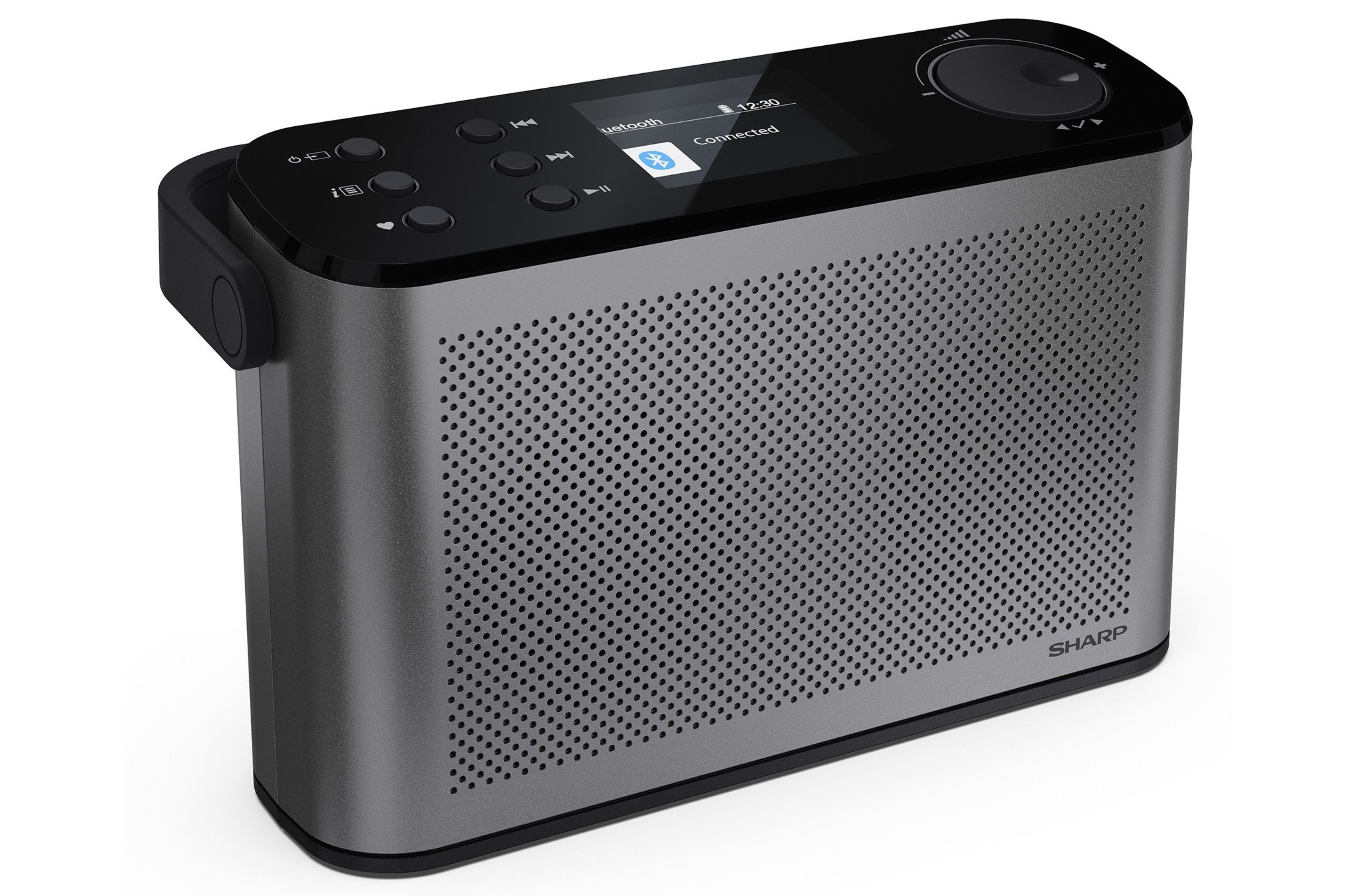 Sharp DR-P540 Osaka DAB+ Digitalradio Bluetooth Lautsprecher Wecker Dual-Alarm & Akku, grau-schwarz