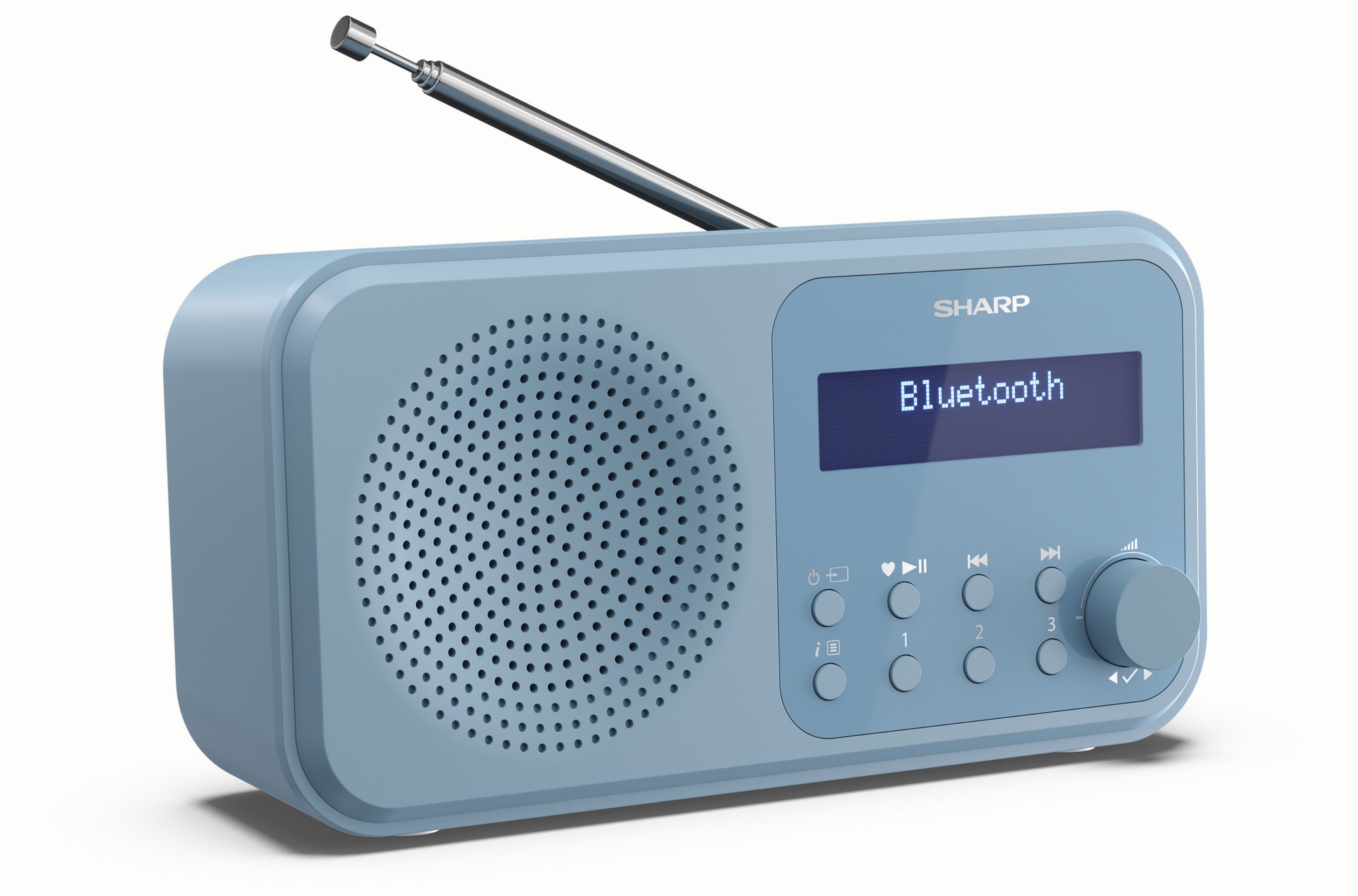 Sharp DR-P420 Tokyo DAB+ Digitalradio Bluetooth Lautsprecher UKW DAB Wecker Dual-Alarm blau