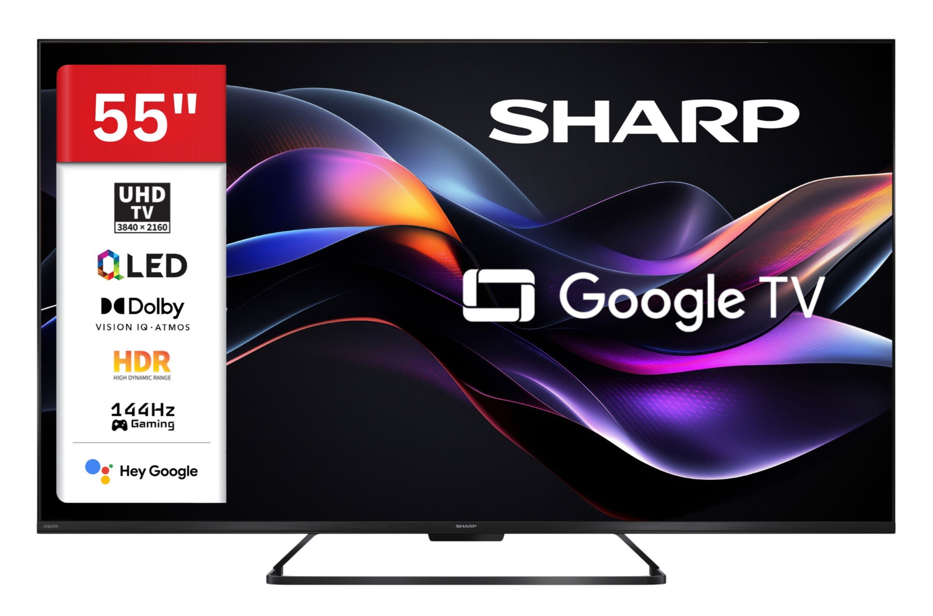 Sharp 55HR7765E QLED Fernseher 55 Zoll Google Smart TV HDR Dolby Vision 4K UHD 144Hz Gaming (2026)