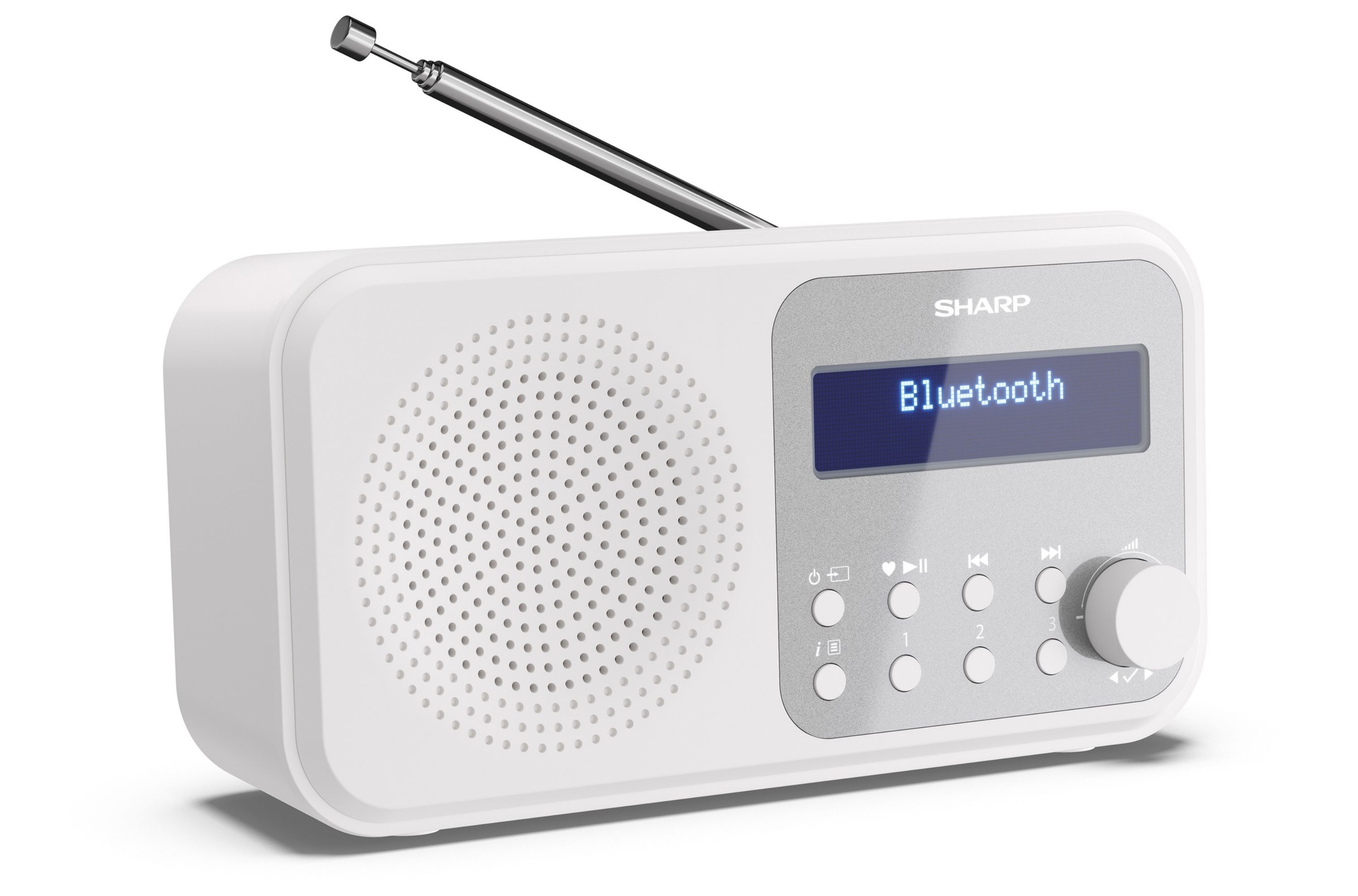 Sharp DR-P420 Tokyo DAB+ Digitalradio Bluetooth Lautsprecher UKW DAB Wecker Dual-Alarm weiß