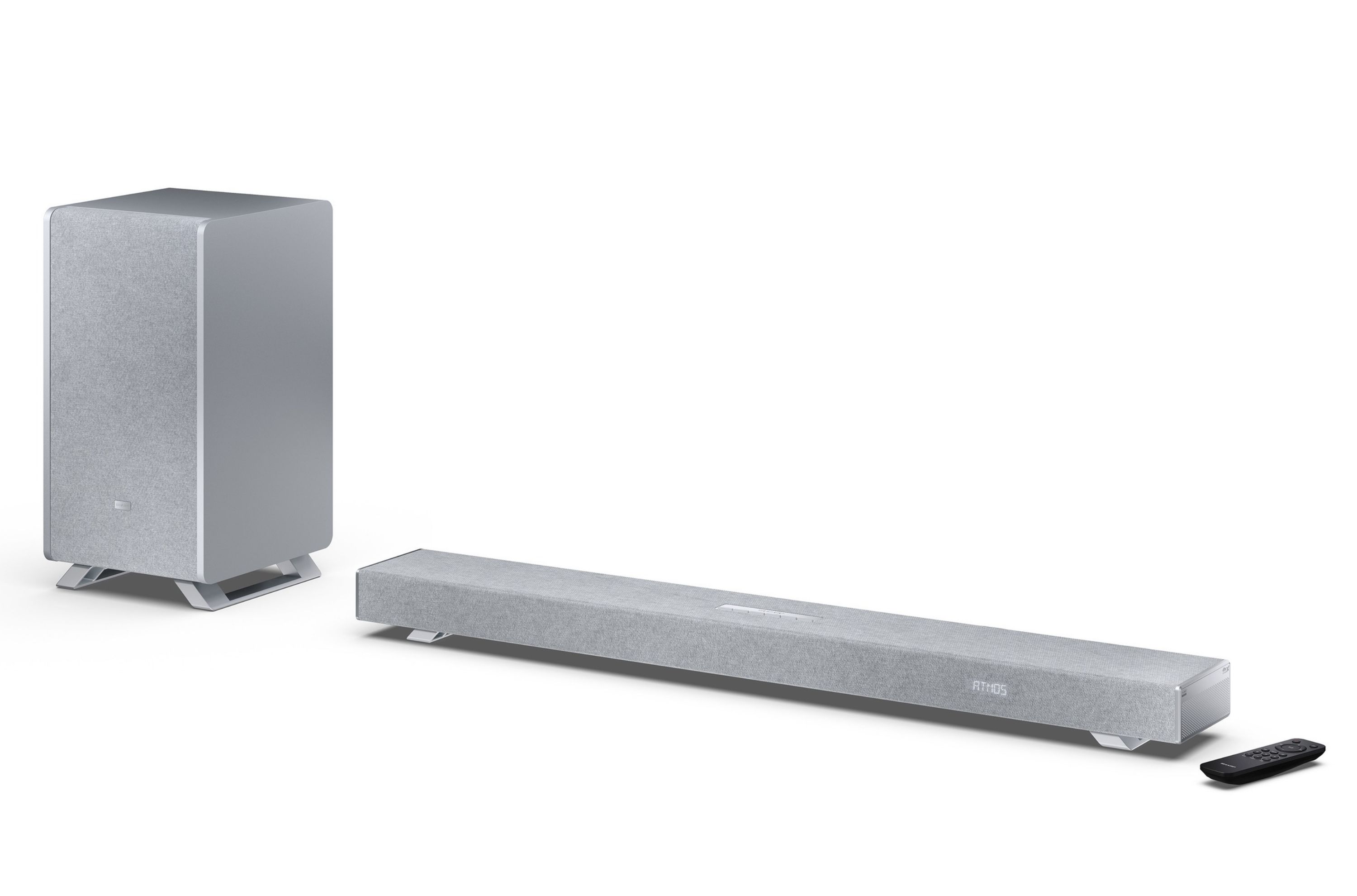 Sharp HT-SBW53121 Dolby Atmos Soundbar 3.1.2 kabelloser Subwoofer 550W Bluetooth, silber