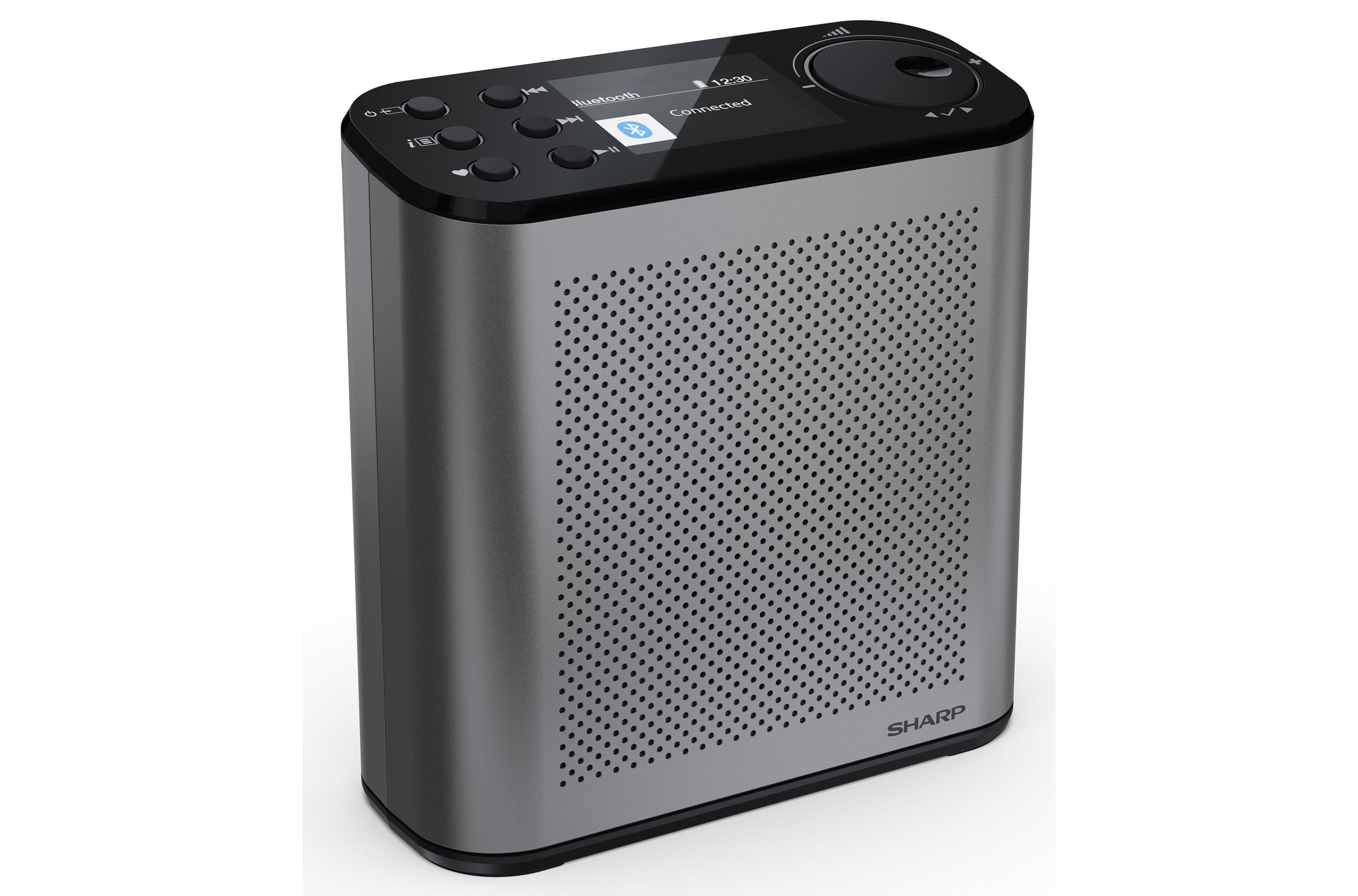 Sharp DR-P530 Osaka DAB+ Digitalradio Bluetooth Lautsprecher Wecker Dual-Alarm & Akku, grau-schwarz