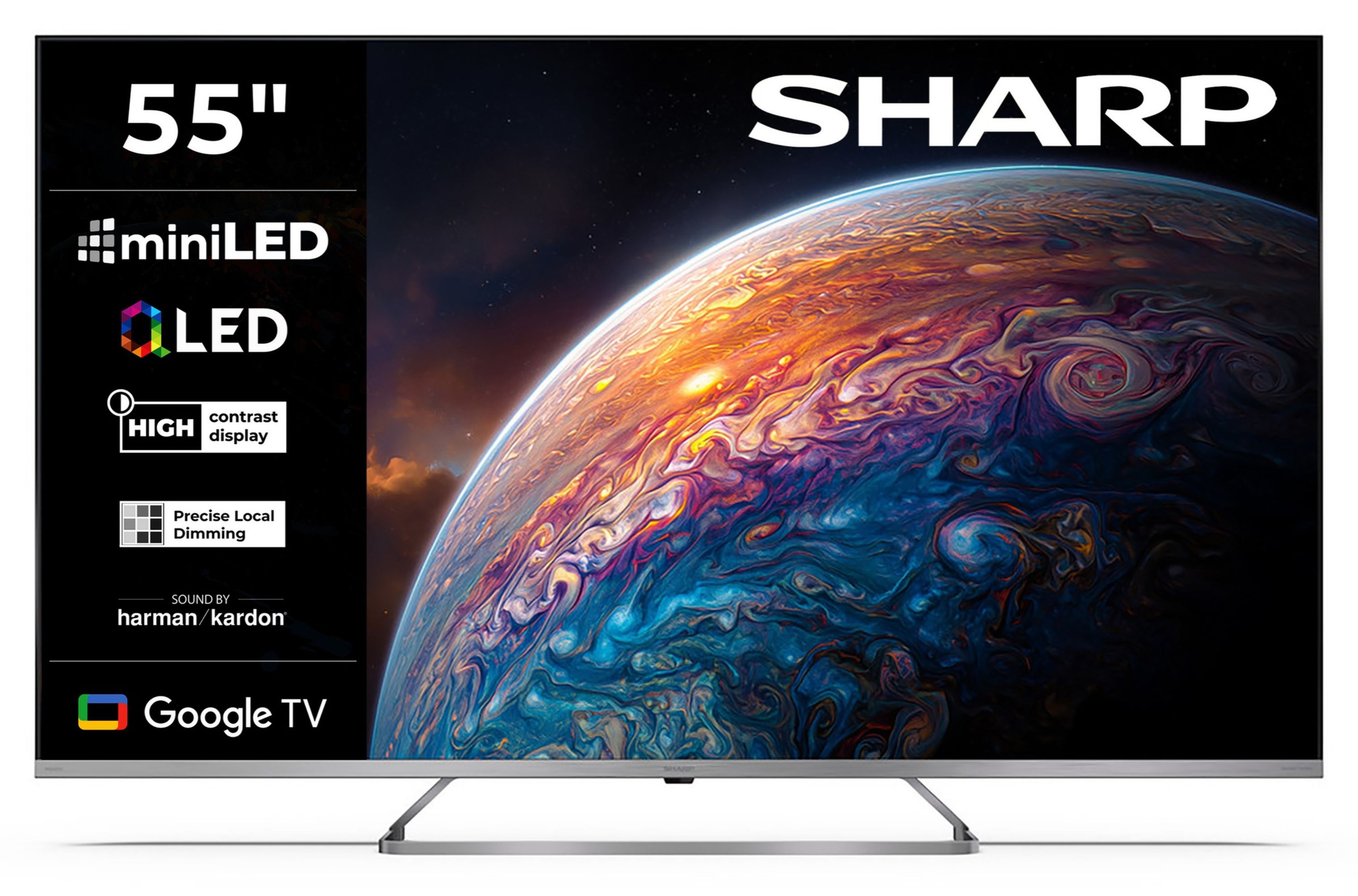 Sharp 55JP7765E QLED Fernseher 55 Zoll Google TV 4K UHD Smart TV Mini-LED HDR Dolby Vision (2026)